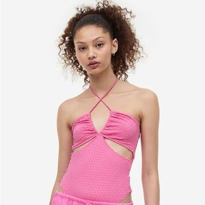 H&M pink thong bodysuit
